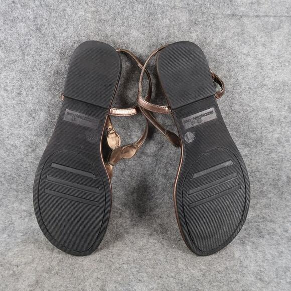 Montego Bay Club Shoes Womens 7.5 Sandals Fashion Flats Thong Ankle Buckle Strap - Picture 9 of 11